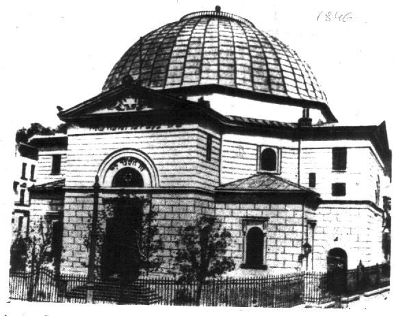 Виды западного и южного фасадов Прогрессистской синагоги "Темпль" 
