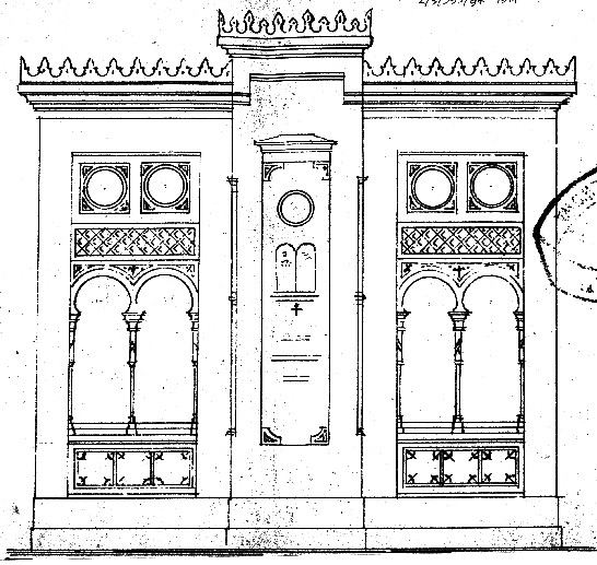 Проект восточного фасада синагоги Кортиса 