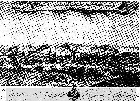 Вид Львова, 1775-1777 гг. Гравюра Ф. Пернауэра